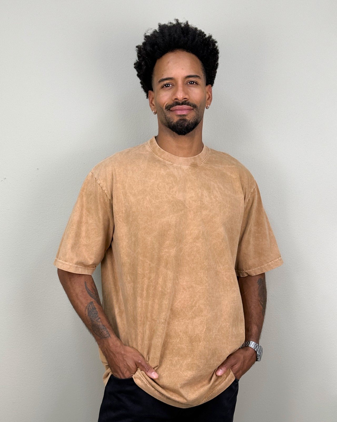 Camiseta Acid Wash Mostaza